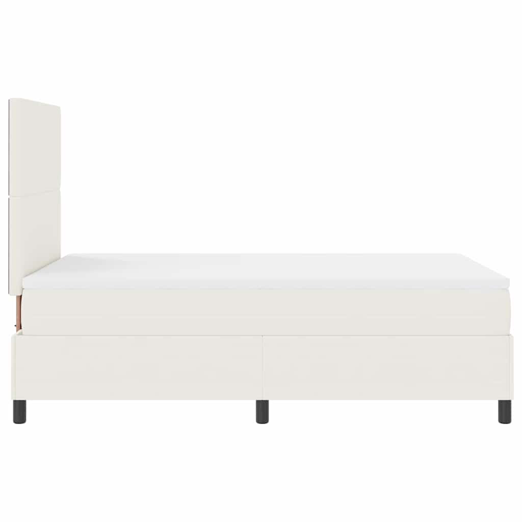 LED Κρεβάτι με βάθρο με κεφαλάρι Κρέμα και Λευκό 120 x 200 cm - Pakobazaar