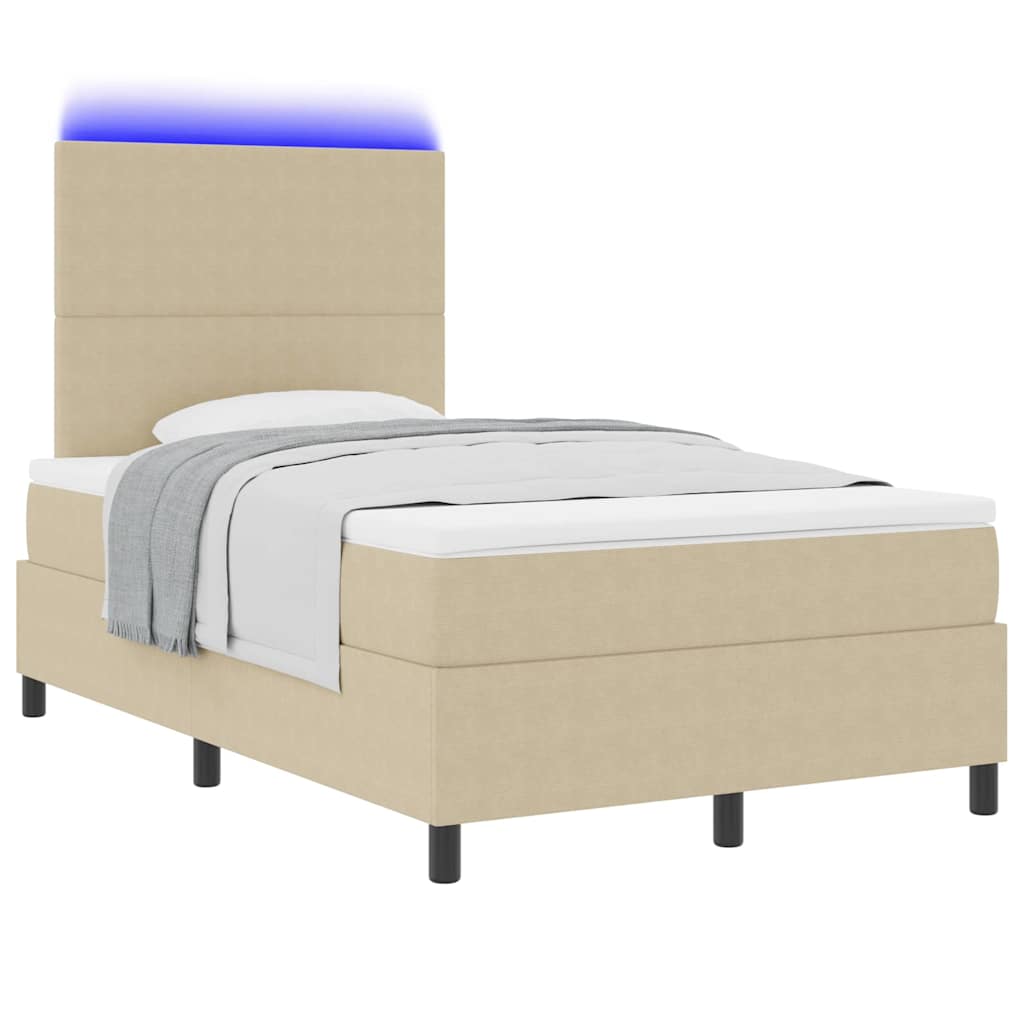 LED Κρεβάτι με βάθρο Ανοιχτό Γκρι και Λευκό 120 x 200 cm - Pakobazaar