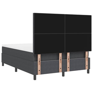 LED Κρεβάτι με βάθρο Σκούρο Γκρι και Λευκό 140 x 190 cm - Pakobazaar