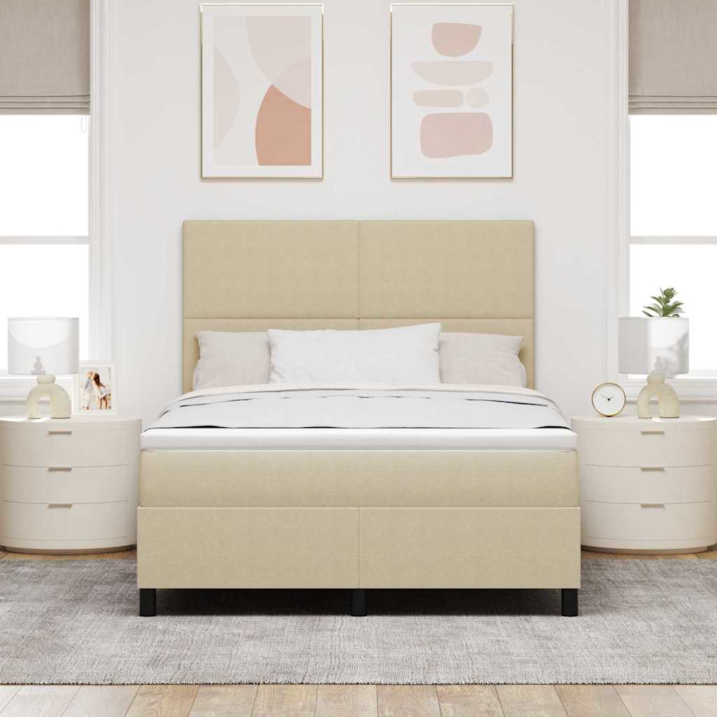LED Κρεβάτι με βάθρο Ανοιχτό Γκρι και Λευκό 140 x 200 cm - Pakobazaar