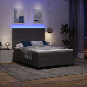 LED Κρεβάτι με βάθρο Ανοιχτό Γκρι και Λευκό 160 x 200 cm - Pakobazaar