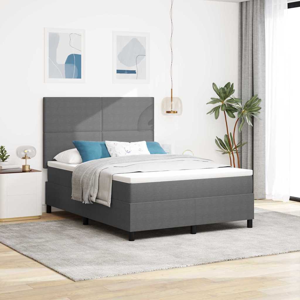 LED Κρεβάτι με βάθρο Ανοιχτό Γκρι και Λευκό 160 x 200 cm - Pakobazaar