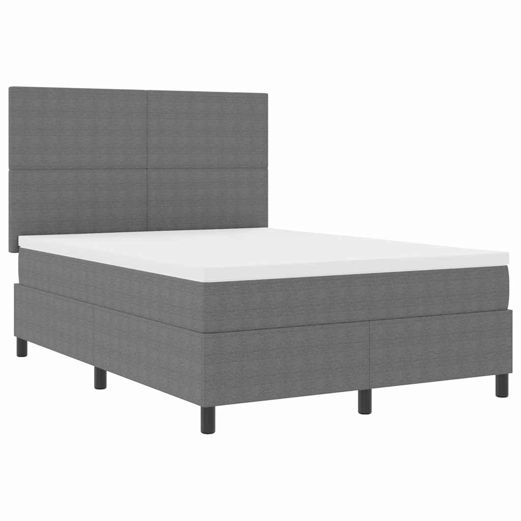 LED Κρεβάτι με βάθρο Ανοιχτό Γκρι και Λευκό 160 x 200 cm - Pakobazaar