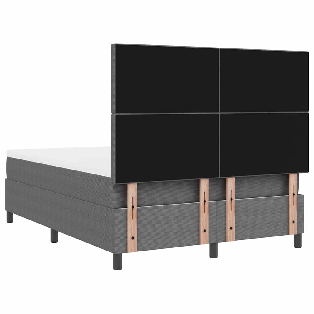 LED Κρεβάτι με βάθρο Ανοιχτό Γκρι και Λευκό 160 x 200 cm - Pakobazaar