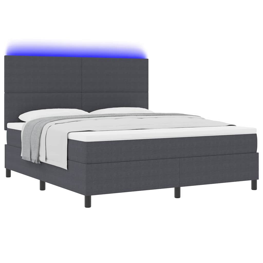 LED Κρεβάτι με βάθρο Σκούρο Γκρι και Λευκό 180 x 200 cm - Pakobazaar