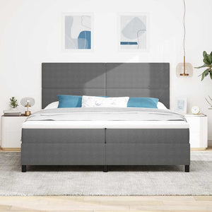 LED Κρεβάτι με βάθρο Ανοιχτό Γκρι και Λευκό 200 x 200 cm - Pakobazaar