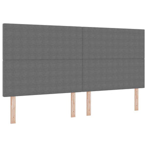 LED Κρεβάτι με βάθρο Ανοιχτό Γκρι και Λευκό 200 x 200 cm - Pakobazaar