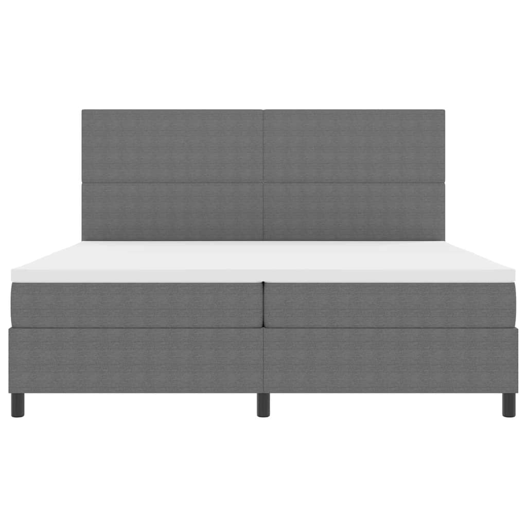 LED Κρεβάτι με βάθρο Ανοιχτό Γκρι και Λευκό 200 x 200 cm - Pakobazaar