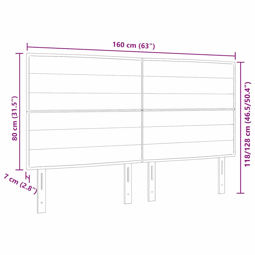Κεφαλάρι Σκούρο Γκρι 160 cm ύφασμα - Pakobazaar