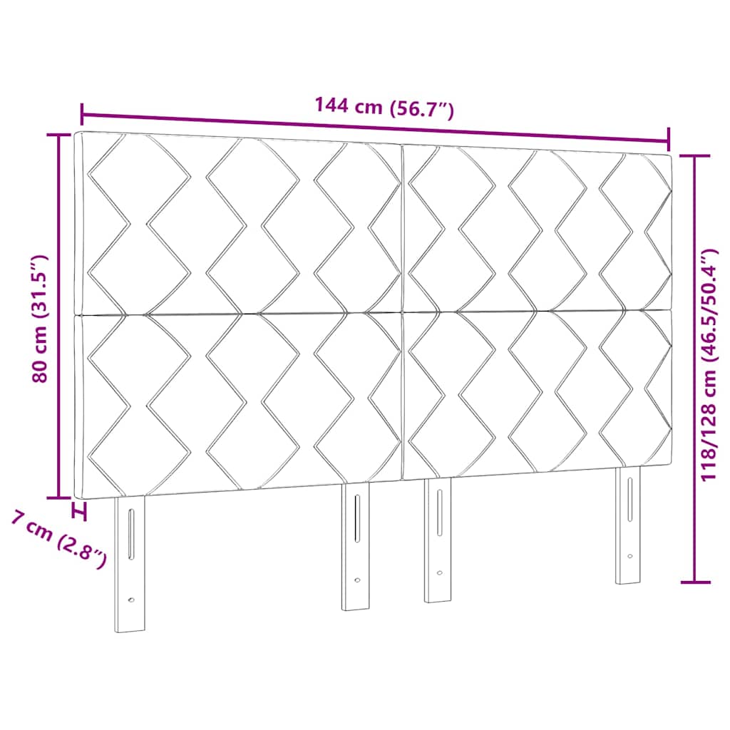 Κεφαλάρι Σκούρο Γκρι 144 cm Βελούδο - Pakobazaar