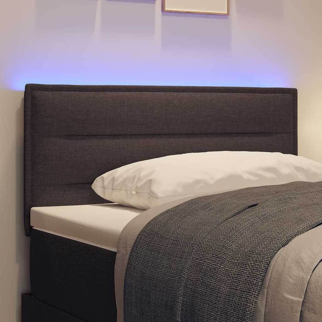LED κεφαλάρι με LED ταινίες φωτός Σκούρο Καφέ 100 cm ύφασμα - Pakobazaar