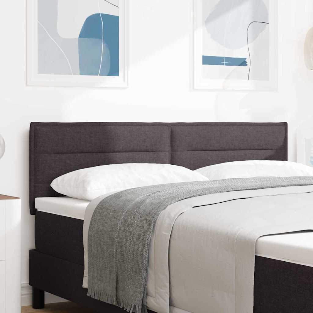 LED κεφαλάρι με φώτα λωρίδας LED Σκούρο Καφέ 144 cm Πολυεστέρας - Pakobazaar