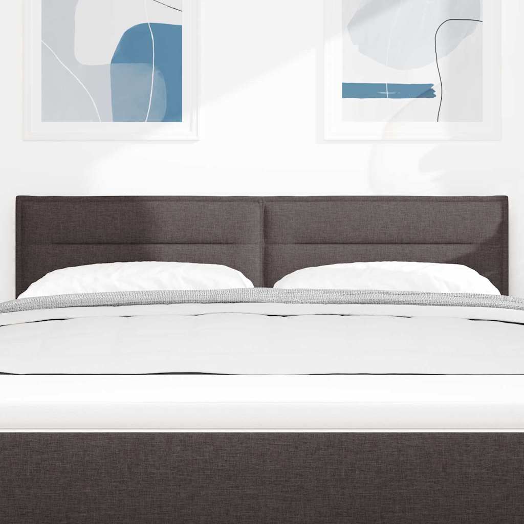 LED κεφαλάρι με LED ταινίες φωτός Σκούρο Καφέ 160 cm ύφασμα - Pakobazaar