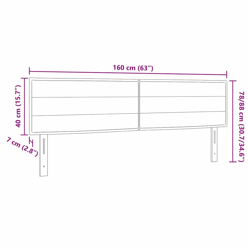 LED κεφαλάρι με LED ταινίες φωτός Σκούρο Καφέ 160 cm ύφασμα - Pakobazaar