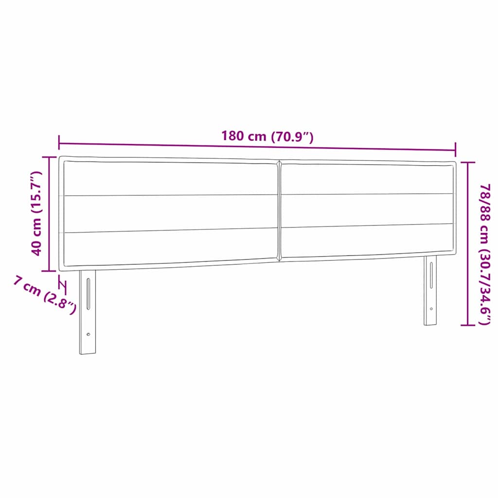 LED κεφαλάρι με φώτα λωρίδας LED Μαύρο 180 cm Πολυεστέρας - Pakobazaar