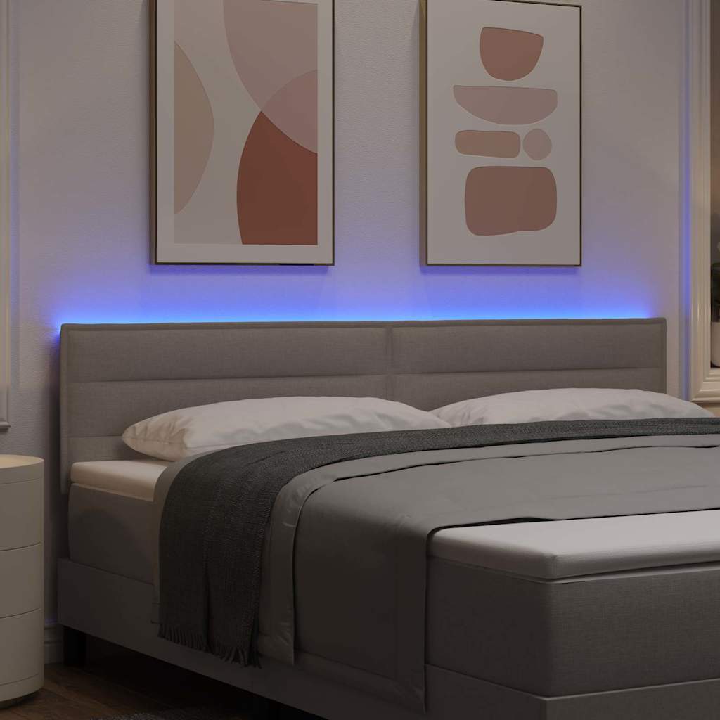 LED κεφαλάρι με φώτα λωρίδας LED Taupe 180 cm Πολυεστέρας - Pakobazaar
