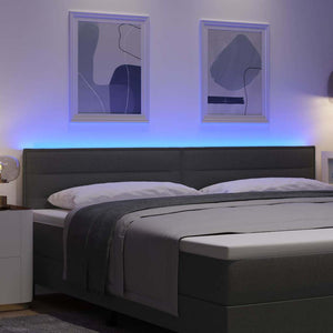 LED κεφαλάρι με φώτα λωρίδας LED Σκούρο Γκρι 200 cm Πολυεστέρας - Pakobazaar
