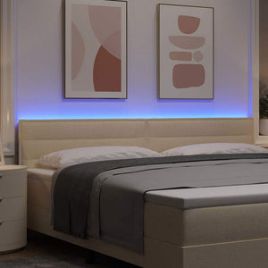 LED κεφαλάρι με LED ταινίες φωτός Κρεμ 200 cm ύφασμα