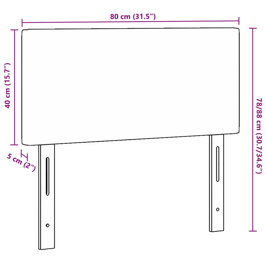 LED κεφαλάρι Ανοιχτό γκρι 80 cm Υφασμάτινο Κορντουρά