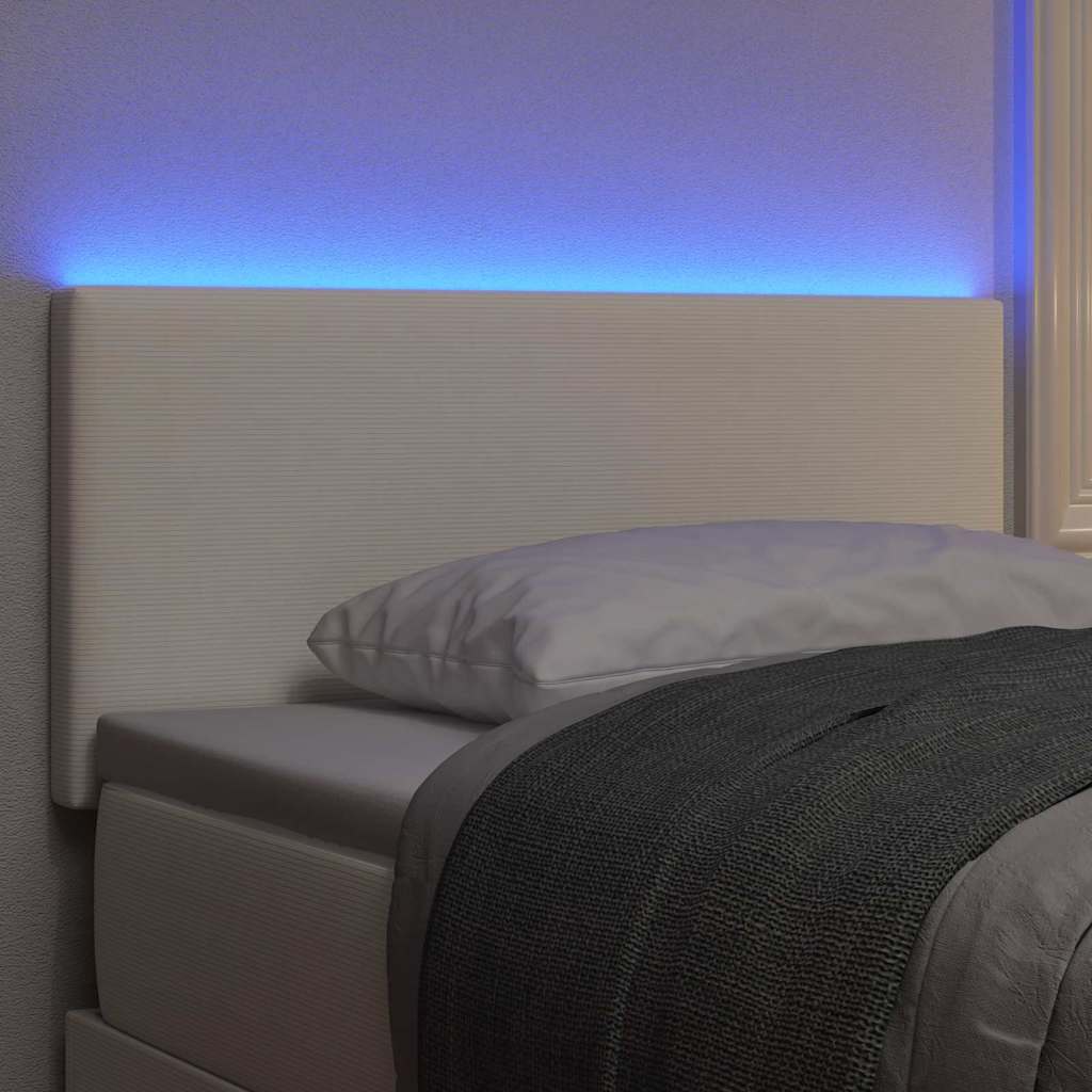 LED κεφαλάρι με κεφαλάρι Κρεμ 80 cm Υφασμάτινο Κορντουρά - Pakobazaar