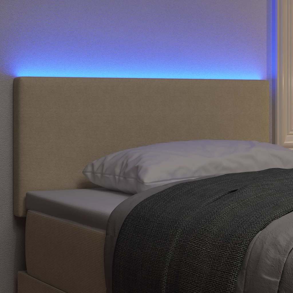 LED κεφαλάρι Γκρι Πράσινο 100 cm Υφασμάτινο Κορντουρά - Pakobazaar