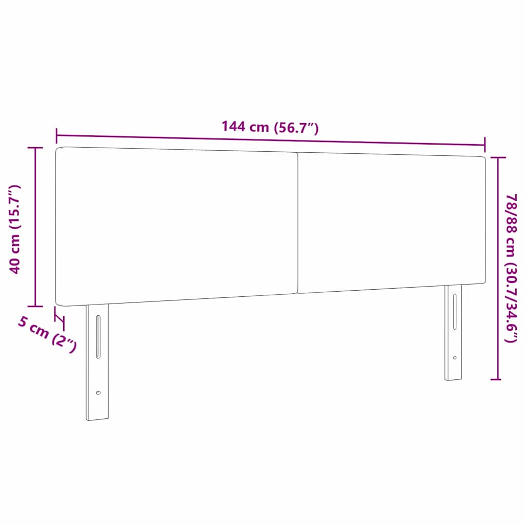 LED κεφαλάρι με κεφαλάρι Ανοιχτό γκρι 144 cm Πολυεστέρας - Pakobazaar