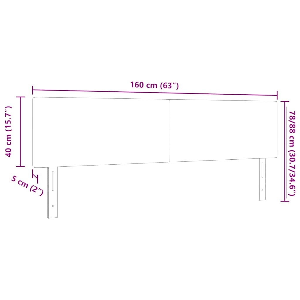 LED κεφαλάρι Ανοιχτό γκρι 160 cm Υφασμάτινο Κορντουρά - Pakobazaar