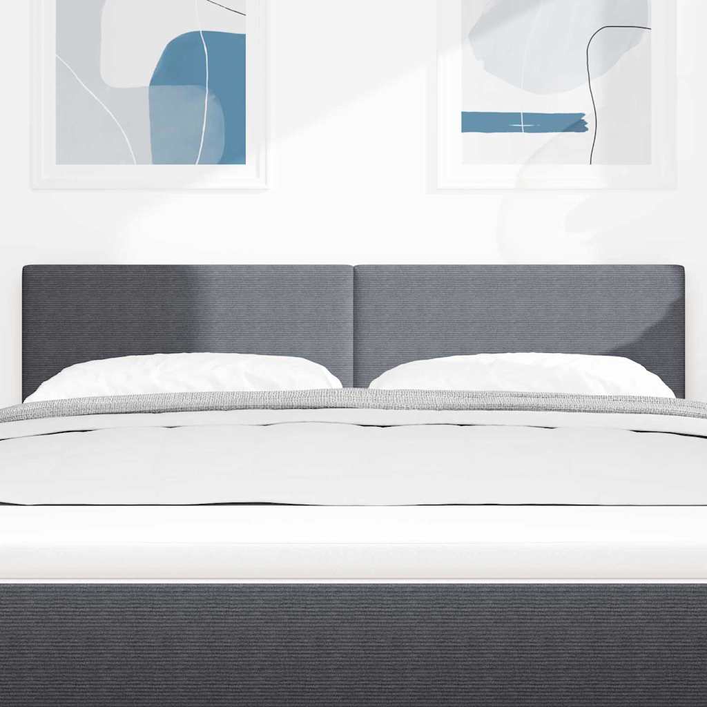 LED κεφαλάρι με φώτα λωρίδας LED Σκούρο Γκρι 160 cm Πολυεστέρας - Pakobazaar