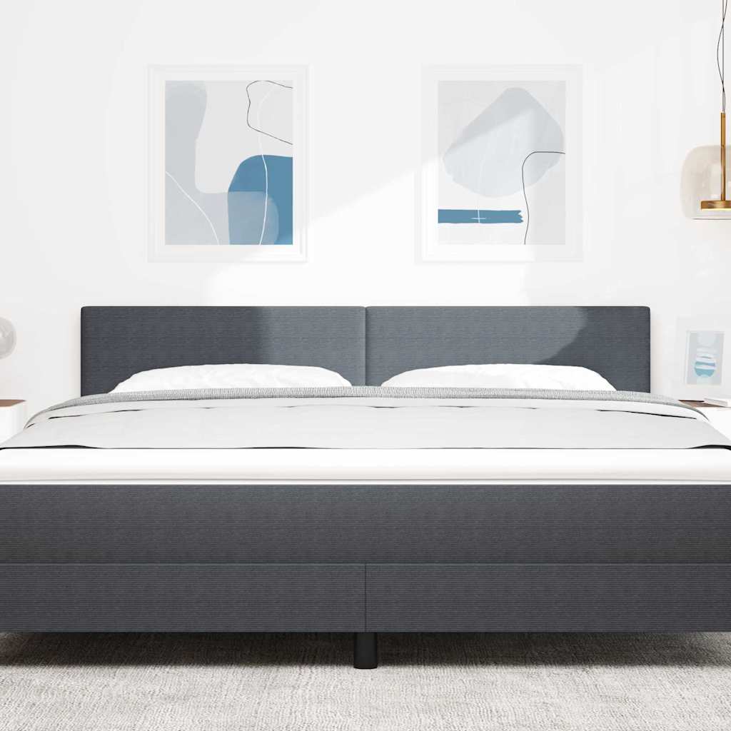 LED κεφαλάρι με φώτα λωρίδας LED Σκούρο Γκρι 180 cm Πολυεστέρας - Pakobazaar