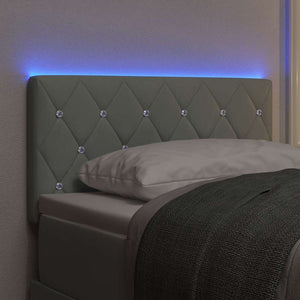 LED κεφαλάρι με LED ταινίες φωτός Ανοιχτό γκρι 80 cm Βελούδο
