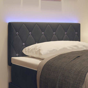 LED κεφαλάρι με LED ταινίες φωτός Σκούρο Γκρι 80 cm Βελούδο