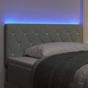 LED κεφαλάρι με φώτα λωρίδας LED Ανοιχτό γκρι 90 cm Πολυεστέρας - Pakobazaar