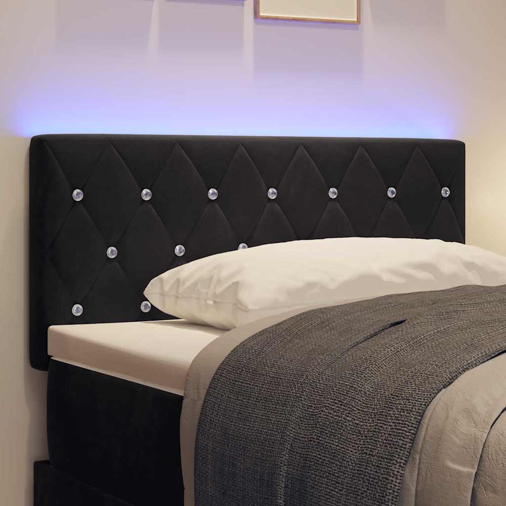 LED κεφαλάρι με φώτα λωρίδας LED Μαύρο 90 cm Πολυεστέρας - Pakobazaar