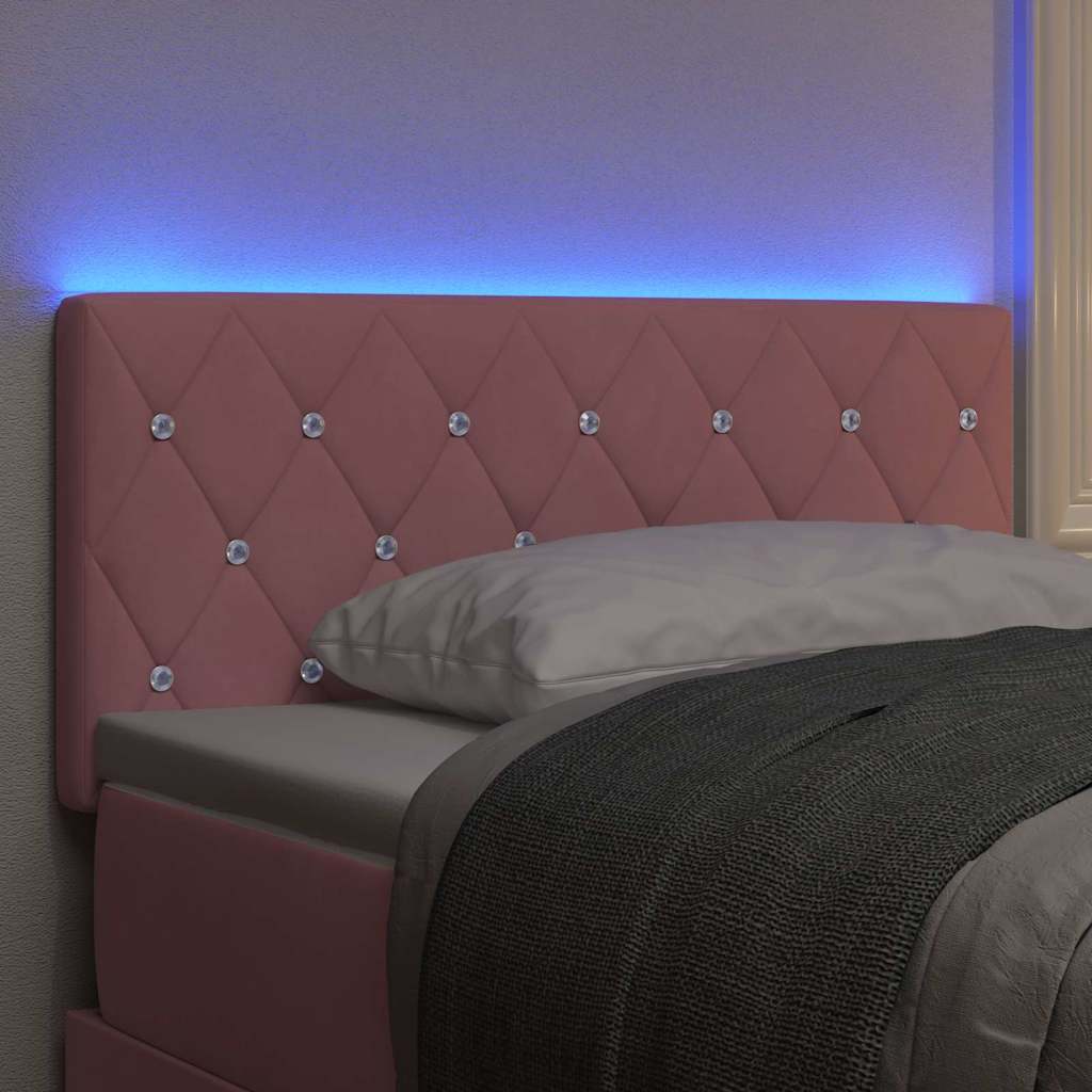 LED κεφαλάρι με LED ταινίες φωτός με κεφαλάρι Ροζ 90 cm Βελούδο - Pakobazaar