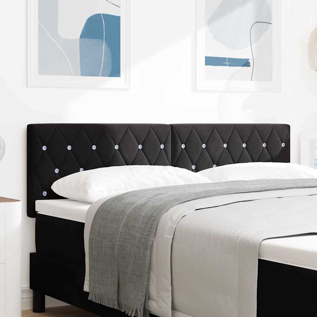 LED κεφαλάρι με LED ταινίες φωτός Μαύρο 144 cm Βελούδο - Pakobazaar