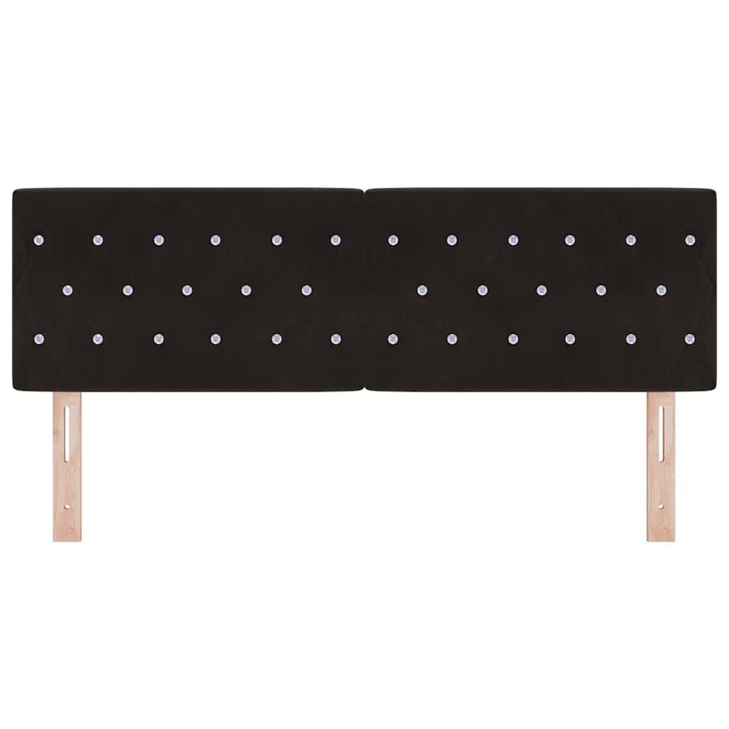 LED κεφαλάρι με LED ταινίες φωτός Μαύρο 144 cm Βελούδο - Pakobazaar