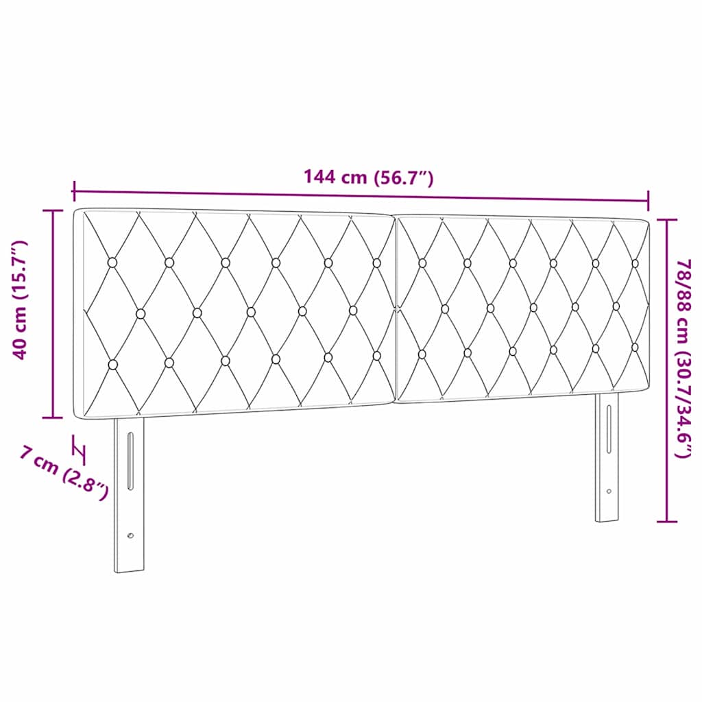 LED κεφαλάρι με LED ταινίες φωτός Μαύρο 144 cm Βελούδο - Pakobazaar