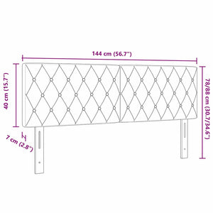 LED κεφαλάρι με LED ταινίες φωτός Μαύρο 144 cm Βελούδο - Pakobazaar