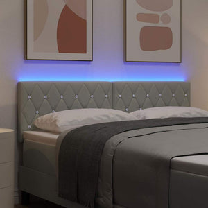 LED κεφαλάρι με κεφαλάρι Ανοιχτό γκρι 160 cm Πολυεστέρας - Pakobazaar