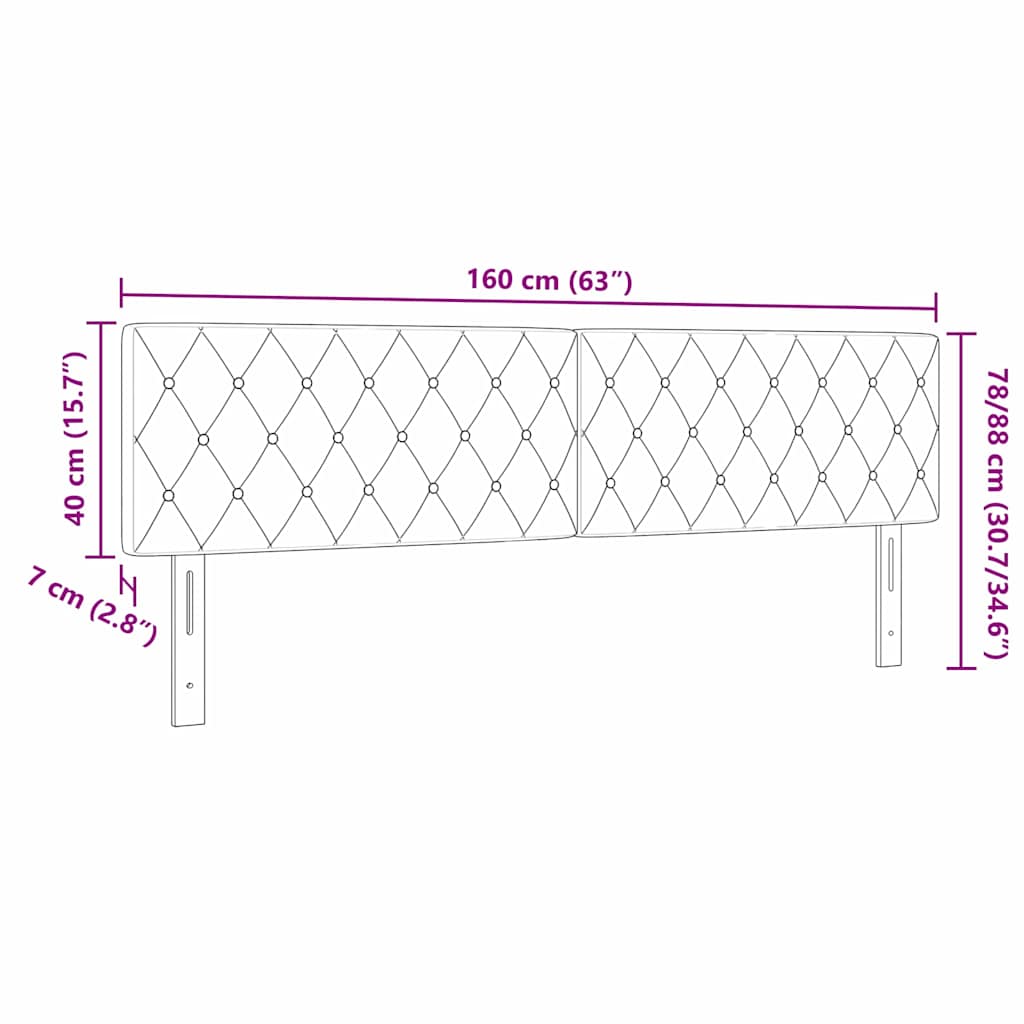 LED κεφαλάρι με LED ταινίες φωτός Σκούρο Μπλε 160 cm Βελούδο