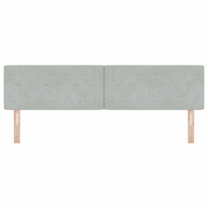 LED κεφαλάρι με LED ταινίες φωτός Ανοιχτό γκρι 180 cm Βελούδο - Pakobazaar