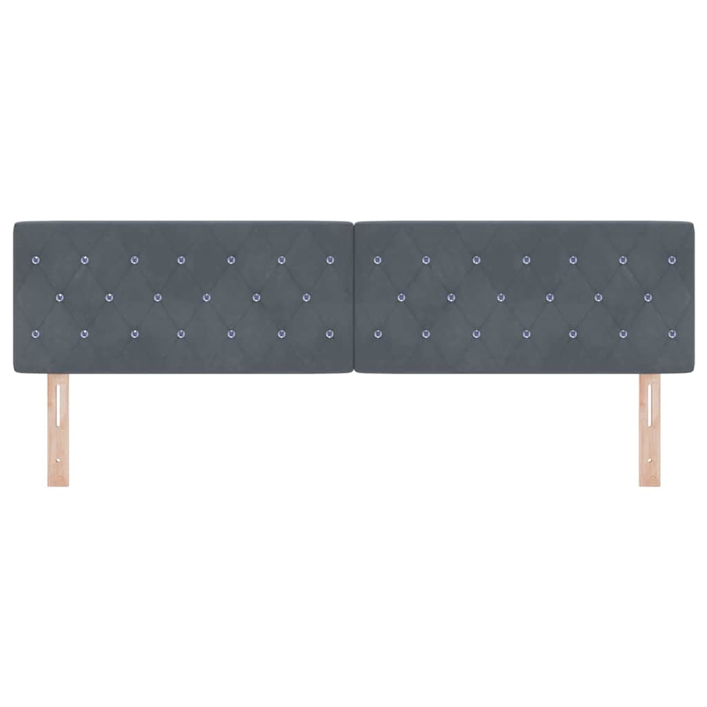 LED κεφαλάρι με LED ταινίες φωτός Σκούρο Γκρι 180 cm Βελούδο