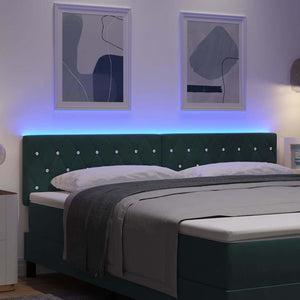 LED κεφαλάρι με LED ταινίες φωτός Σκούρο Πράσινο 180 cm Βελούδο - Pakobazaar