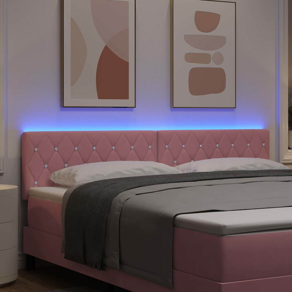 LED κεφαλάρι με LED ταινίες φωτός Ροζ 180 cm Βελούδο - Pakobazaar
