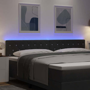 LED κεφαλάρι με LED ταινίες φωτός Μαύρο 200 cm Βελούδο