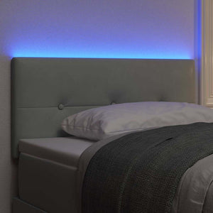 LED κεφαλάρι με LED ταινίες φωτός Ανοιχτό γκρι 80 cm Βελούδο - Pakobazaar