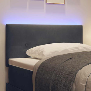 LED κεφαλάρι με LED ταινίες φωτός Γκρι 80 cm Βελούδο