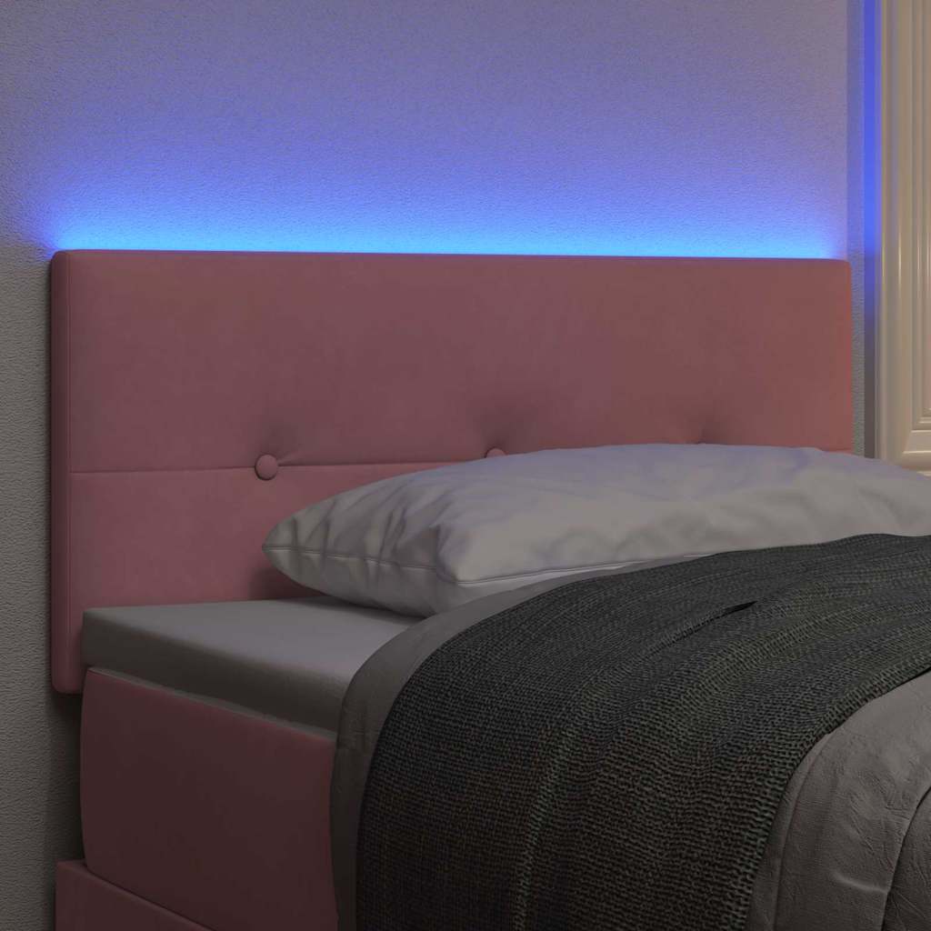 LED κεφαλάρι με LED ταινίες φωτός Ροζ 80 cm Βελούδο - Pakobazaar