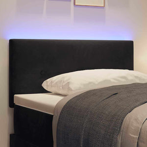 LED κεφαλάρι με φώτα λωρίδας LED Μαύρο 90 cm Πολυεστέρας - Pakobazaar