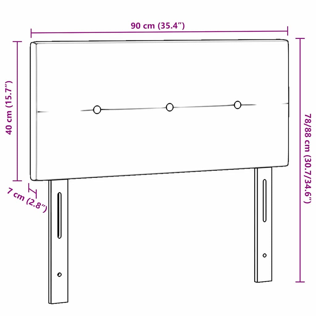 LED κεφαλάρι με φώτα λωρίδας LED Μπλε 90 cm Πολυεστέρας